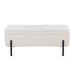 Ivory Upholstered Daniella Storage Bench