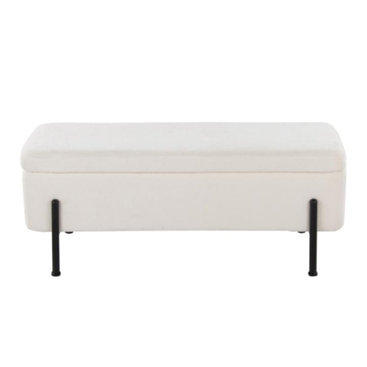 Ivory Upholstered Daniella Storage Bench