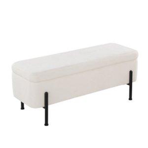 Ivory Upholstered Daniella Storage Bench