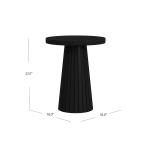 Black Mango Wood Textured Base Side Table