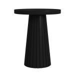 Black Mango Wood Textured Base Side Table