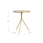 Gold Metal Marble Accent Table