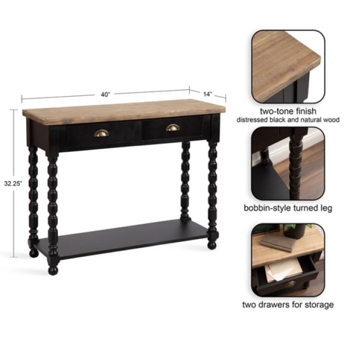 Black Two-Tone Rutledge Console Table