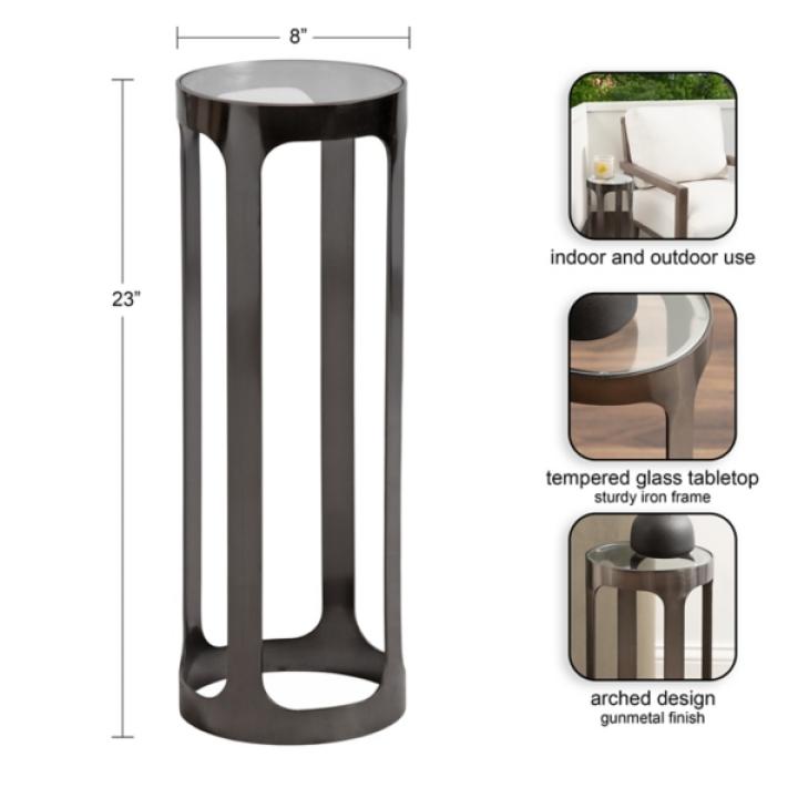 Gray Iron & Glass Dahl Cocktail Table