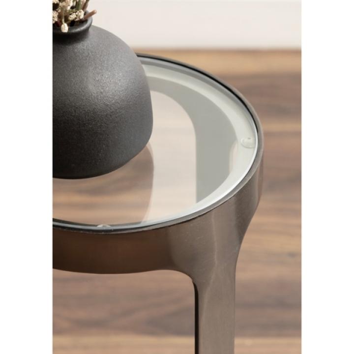 Gray Iron & Glass Dahl Cocktail Table