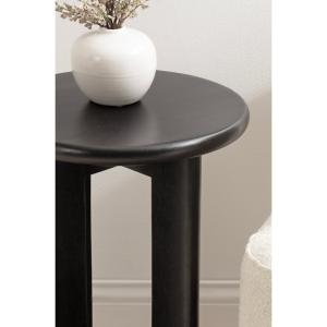 Black Wood Round Seebeck Accent Table