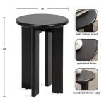 Black Wood Round Seebeck Accent Table