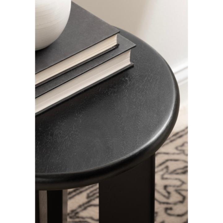 Black Wood Round Seebeck Accent Table