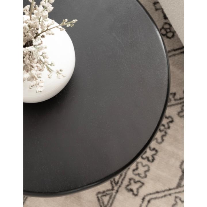 Black Wood Round Seebeck Accent Table