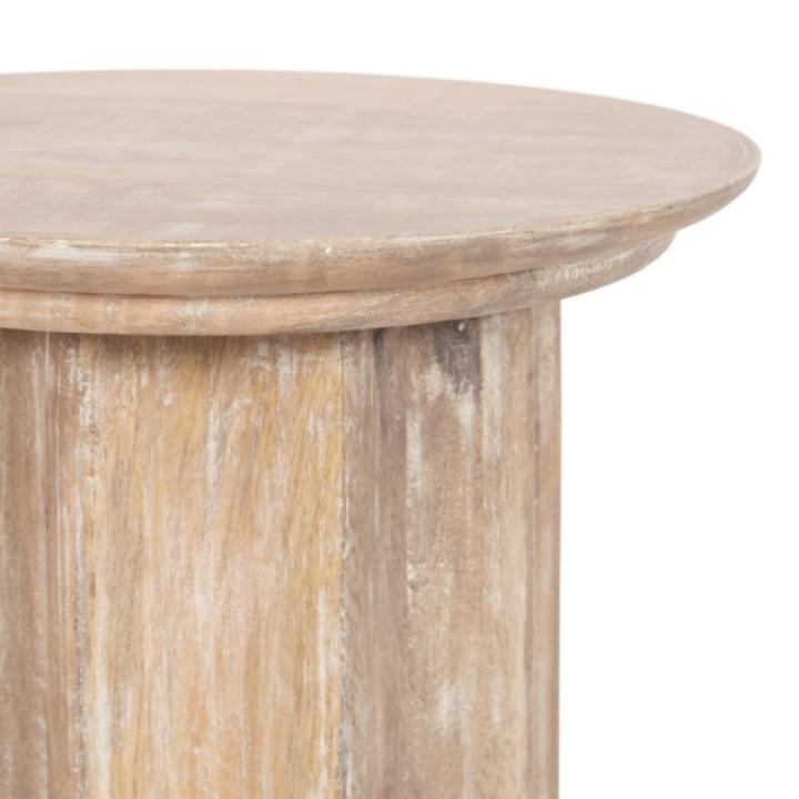 Natural Wood Scalloped Gierson Accent Table