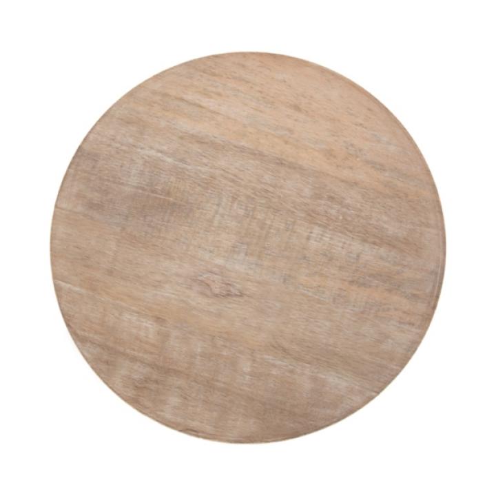 Natural Wood Scalloped Gierson Accent Table