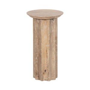 Natural Wood Scalloped Gierson Accent Table