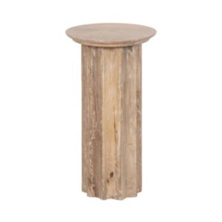 Natural Wood Scalloped Gierson Accent Table