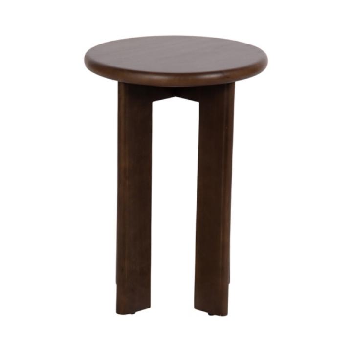 Dark Brown Wood Round Seebeck Accent Table