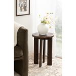 Dark Brown Wood Round Seebeck Accent Table