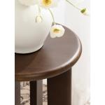 Dark Brown Wood Round Seebeck Accent Table