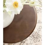 Dark Brown Wood Round Seebeck Accent Table