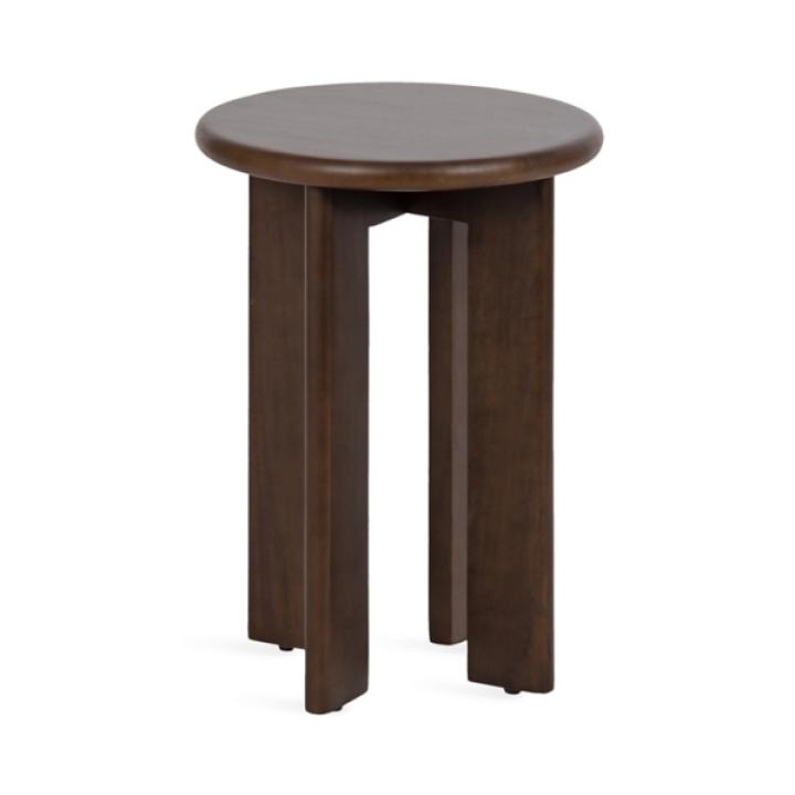 Dark Brown Wood Round Seebeck Accent Table