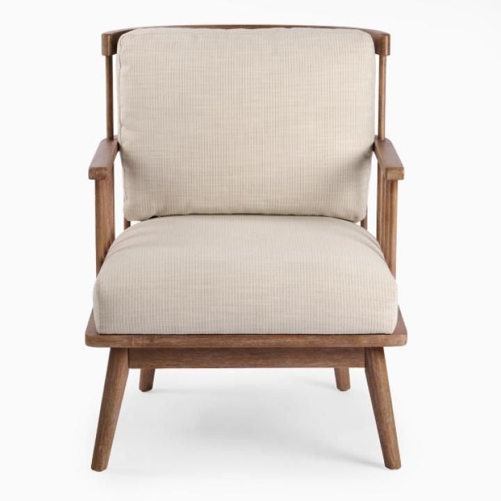 Gray Striped Banks Accent Chair