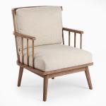 Gray Striped Banks Accent Chair