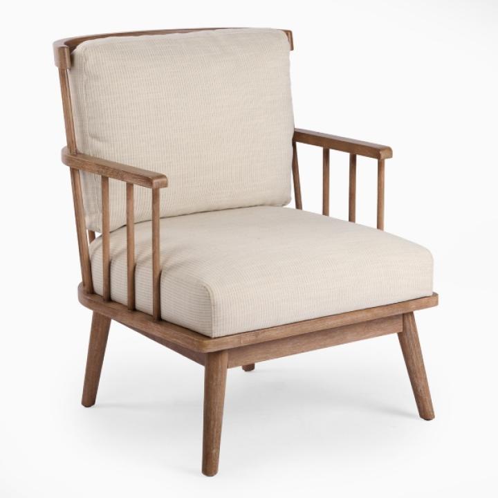 Gray Striped Banks Accent Chair