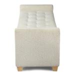 Cream Boucle Tufted Storage Bench with Armrests