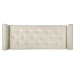 Cream Boucle Tufted Storage Bench with Armrests
