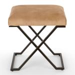 Camel Faux Leather Stool