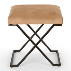 Camel Faux Leather Stool