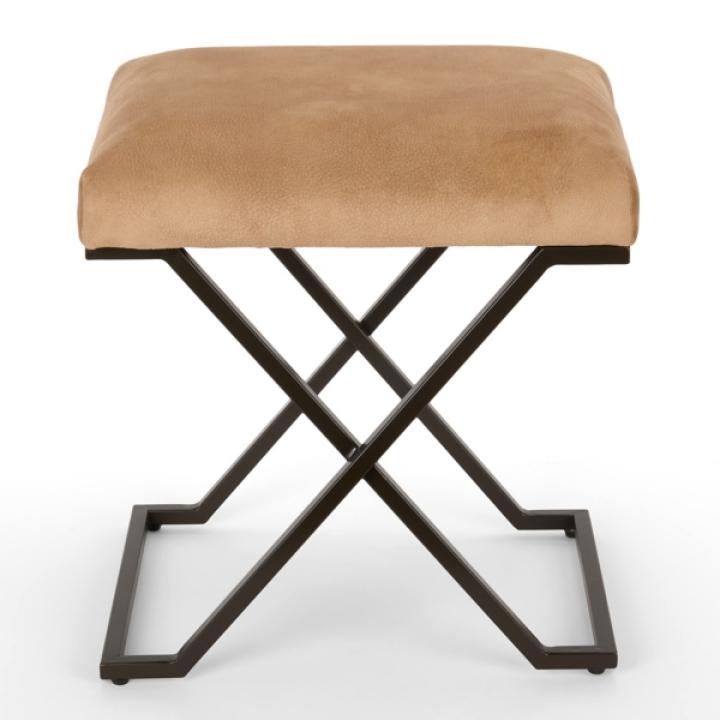 Camel Faux Leather Stool