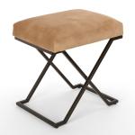 Camel Faux Leather Stool