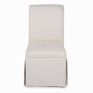 Cream Skirted Dining Chair with Castors