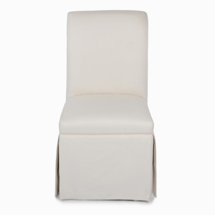 Cream Skirted Dining Chair with Castors