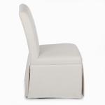Cream Skirted Dining Chair with Castors