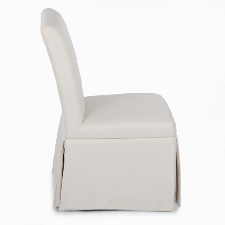 Cream Skirted Dining Chair with Castors