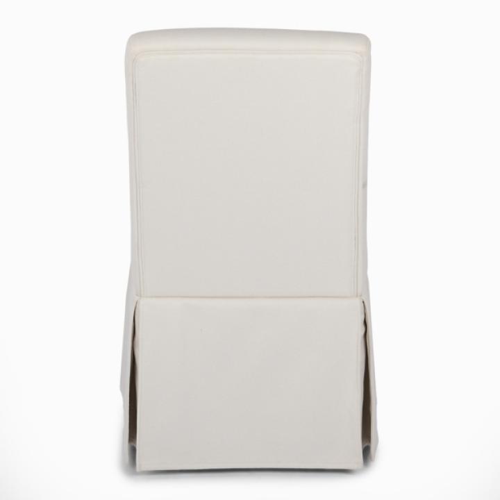 Cream Skirted Dining Chair with Castors