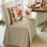 Cream Skirted Dining Chair with Castors