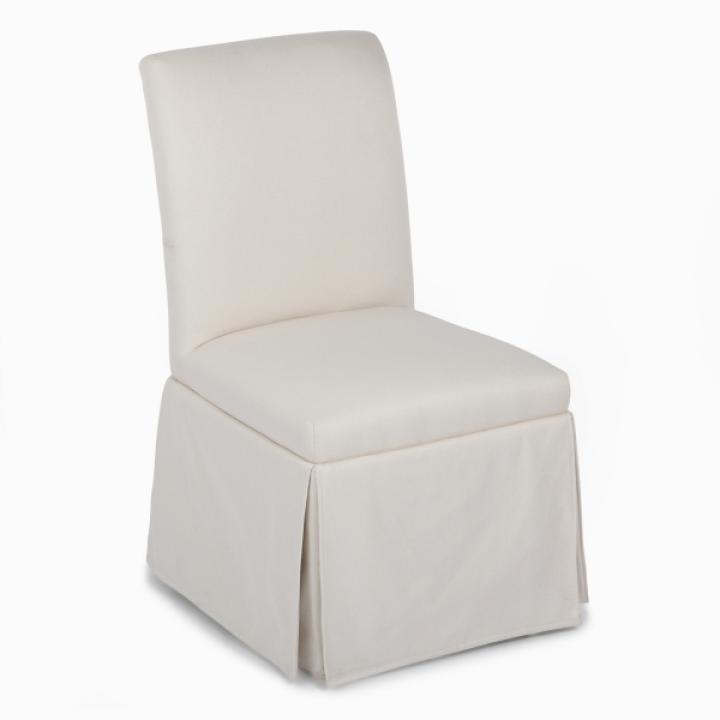 Cream Skirted Dining Chair with Castors