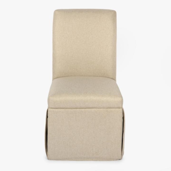 Taupe Skirted Dining Chair with Castors