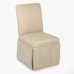 Taupe Skirted Dining Chair with Castors