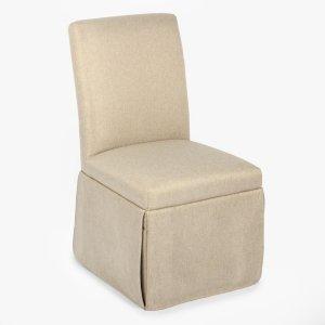 Taupe Skirted Dining Chair with Castors