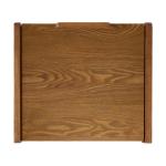 Brown Wood Flip-Top C-Table with Castors