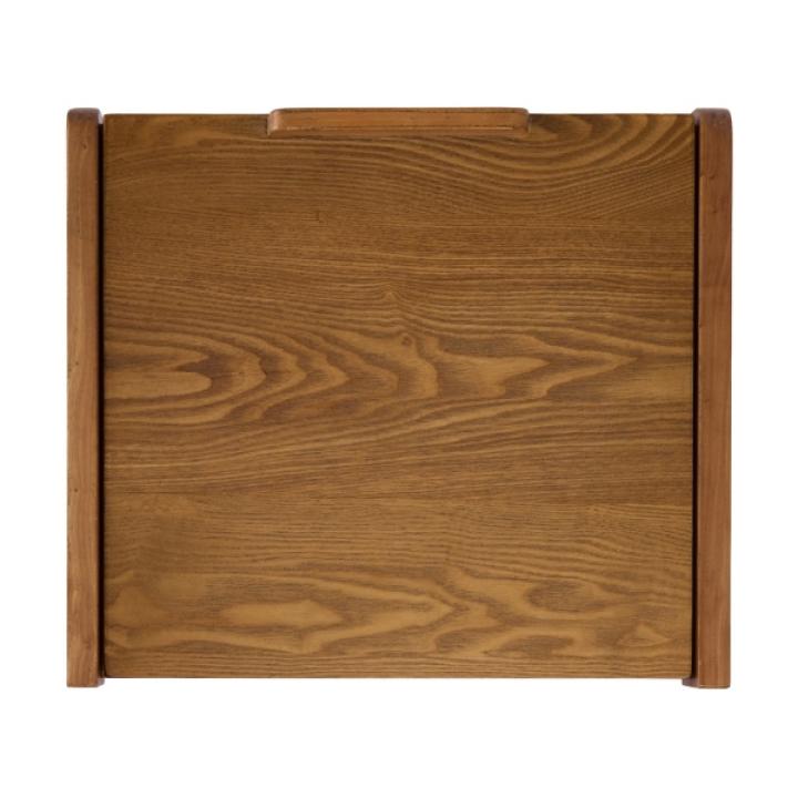 Brown Wood Flip-Top C-Table with Castors