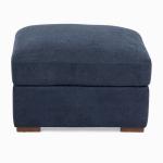Brooks Blue Upholstered Ottoman