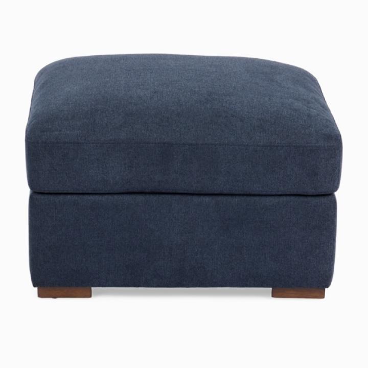 Brooks Blue Upholstered Ottoman