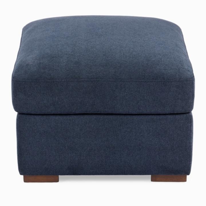 Brooks Blue Upholstered Ottoman