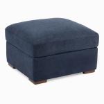 Brooks Blue Upholstered Ottoman