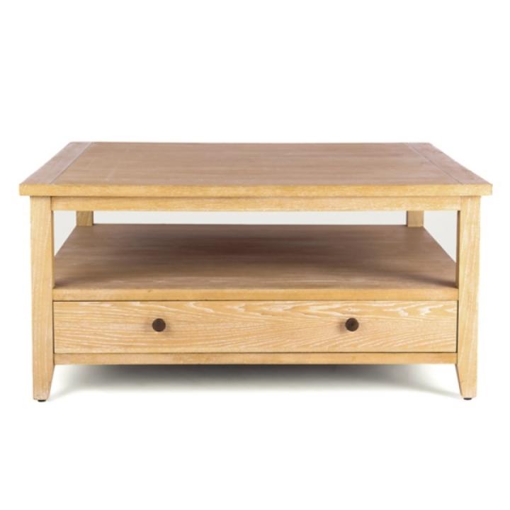 Duncan Natural Whitewash Wood Coffee Table