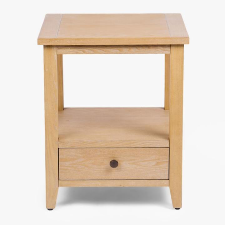 Duncan Natural Whitewash Wood End Table