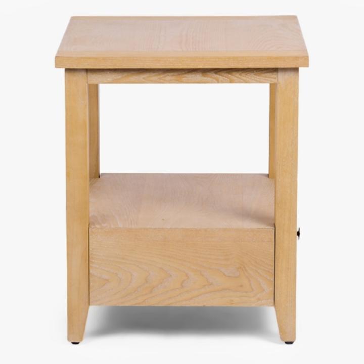 Duncan Natural Whitewash Wood End Table